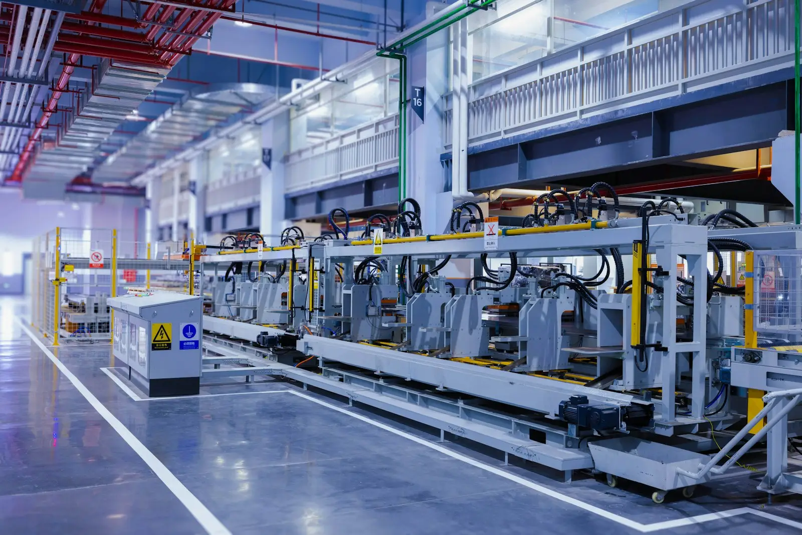 Large industrial manufacturing machine on a factory floor